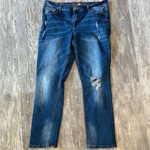 Hydraulic Women's Distressed Denim Straight Jeans